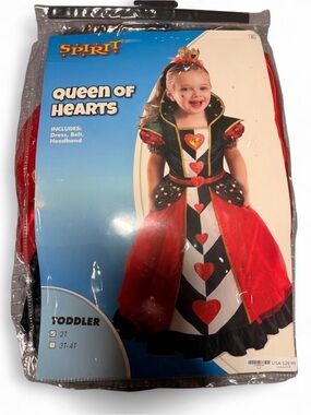 Spirit Queen of Hearts Toddler Costume - Red, Black & Gold